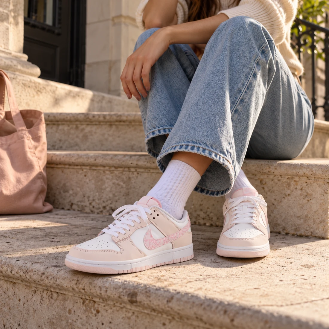 Everyday sneakers paired with relaxed denim